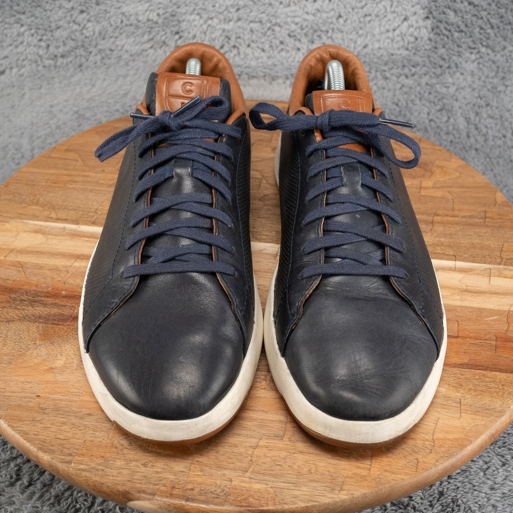 Cole Haan Grandpro Sneaker Mens 10.5 Navy Blue Good Perforated Leather C28872 - Picture 2 of 8